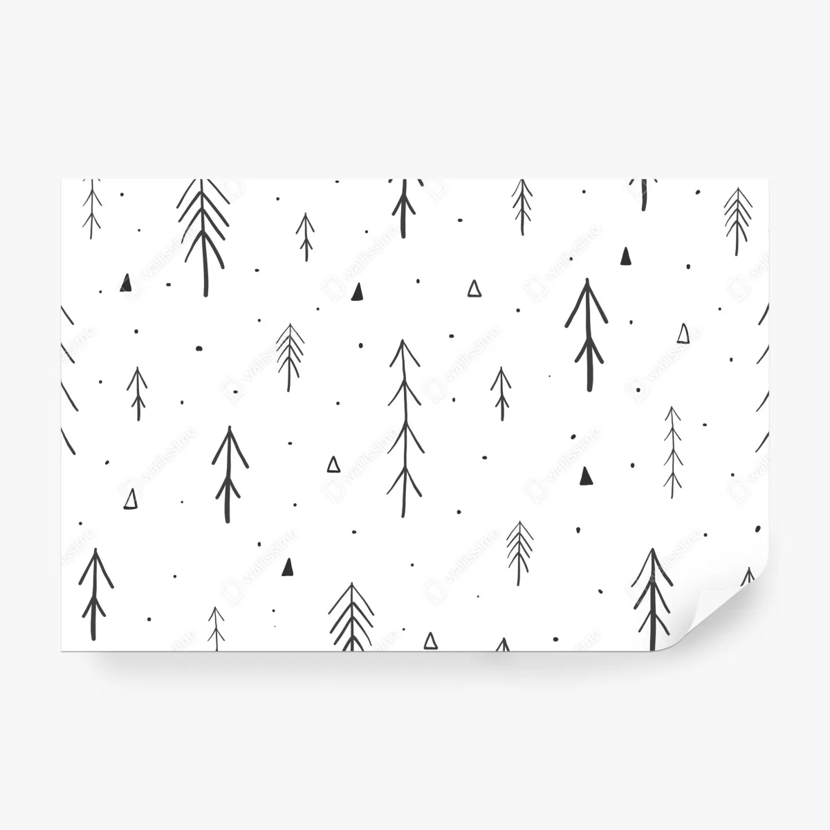 Fototapeta minimalistyczny wzór z ręcznie rysowanymi drzewami – Wallissimo® Fototapeta minimalistyczny wzór z ręcznie rysowanymi drzewami – Wallissimo®