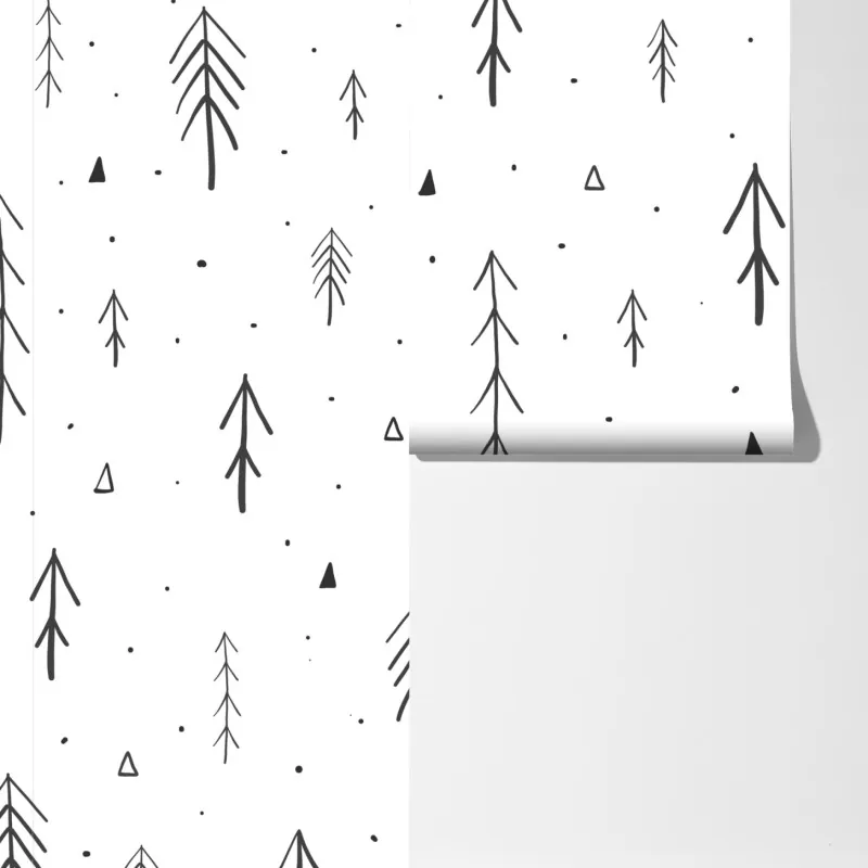 Fototapeta minimalistyczny wzór z ręcznie rysowanymi drzewami – Wallissimo® Fototapeta minimalistyczny wzór z ręcznie rysowanymi drzewami – Wallissimo®