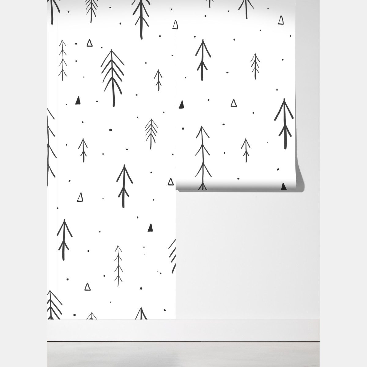 Fototapeta minimalistyczny wzór z ręcznie rysowanymi drzewami – Wallissimo® Fototapeta minimalistyczny wzór z ręcznie rysowanymi drzewami – Wallissimo®