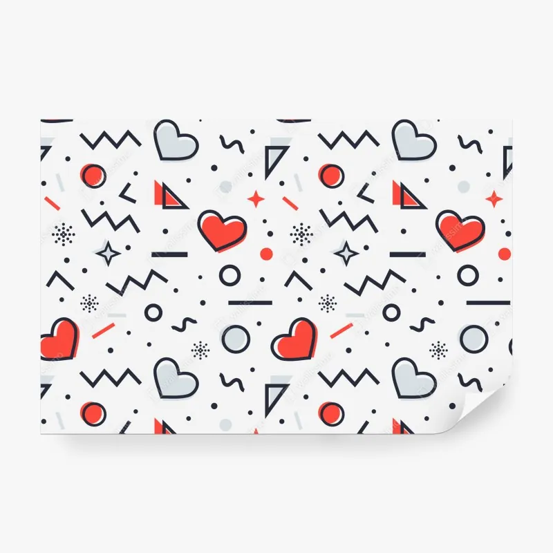 Fototapeta zabawny wzór serc na białym tle