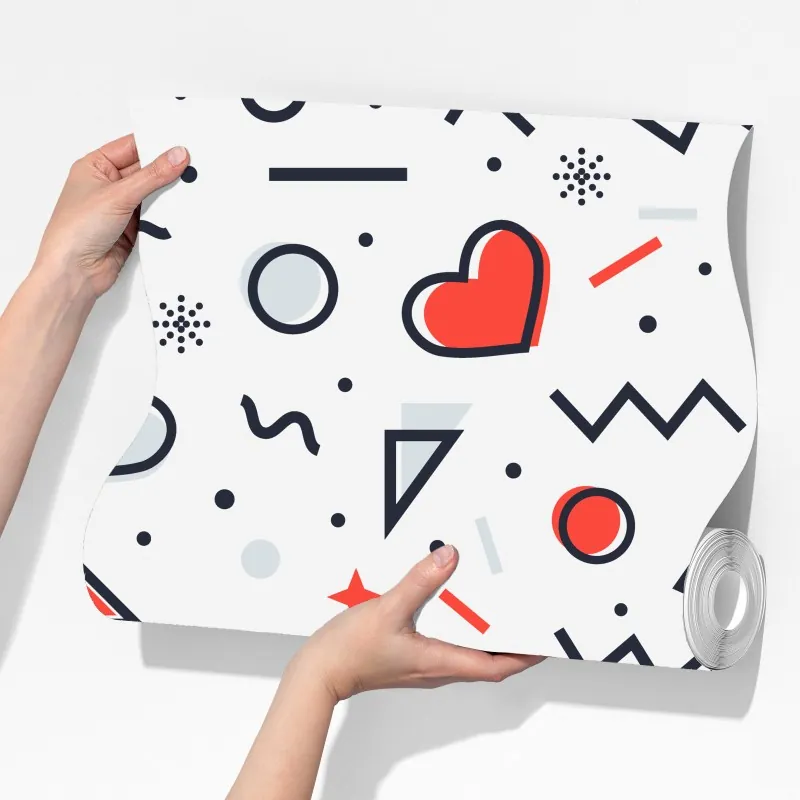 Fototapeta zabawny wzór serc na białym tle – Wallissimo® Fototapeta zabawny wzór serc na białym tle – Wallissimo®