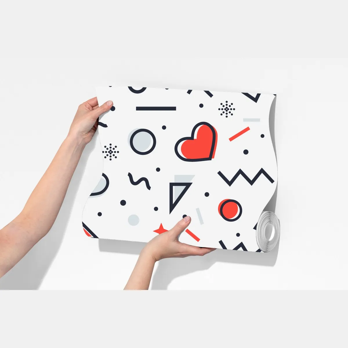 Fototapeta zabawny wzór serc na białym tle – Wallissimo® Fototapeta zabawny wzór serc na białym tle – Wallissimo®