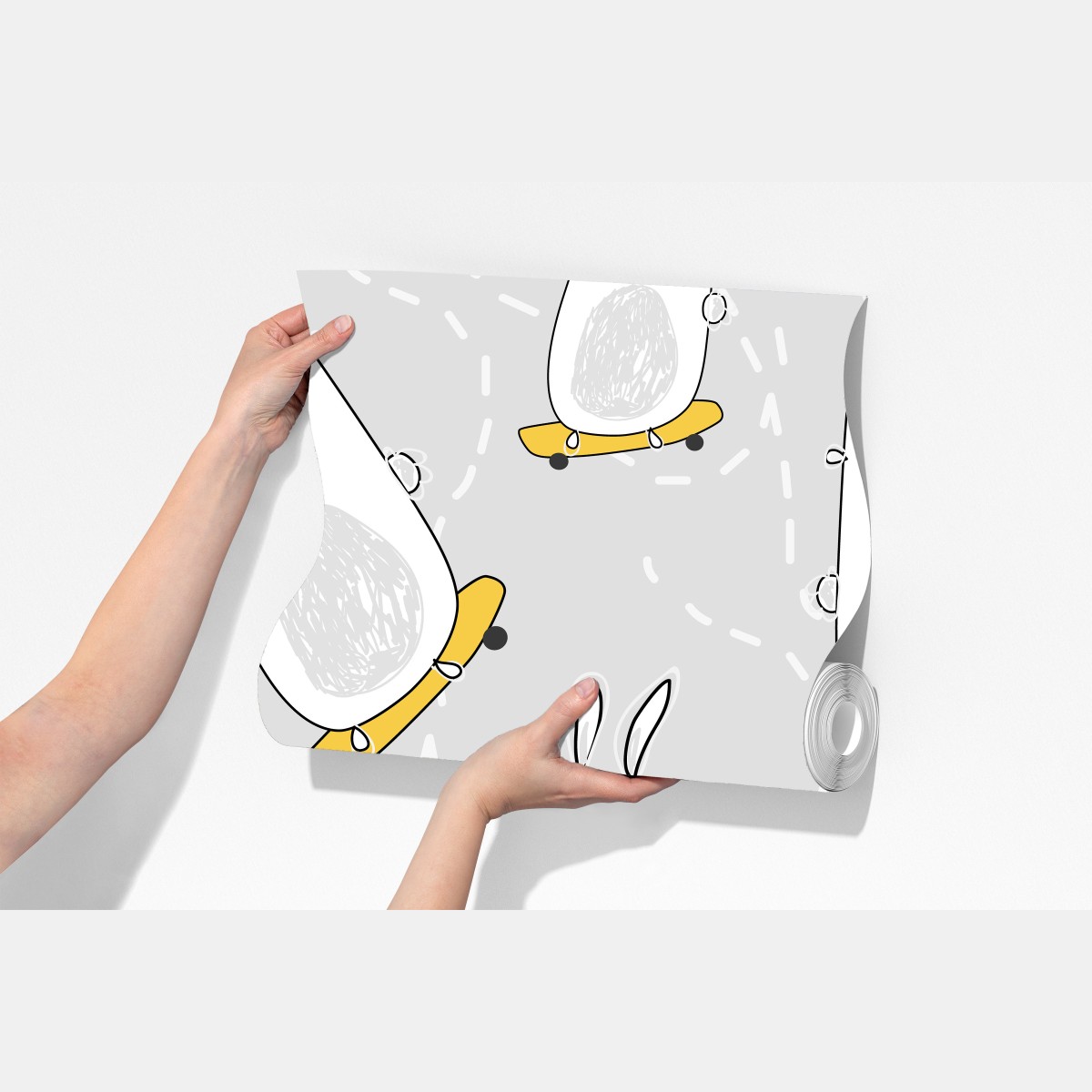 Fototapeta zabawne króliki na deskorolkach – Wallissimo® Fototapeta zabawne króliki na deskorolkach – Wallissimo®