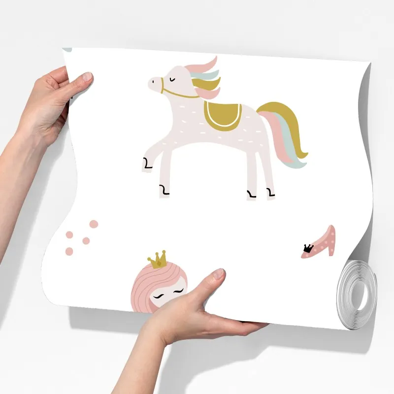 Fototapeta pastelowy wzór księżniczki do pokoju dziecięcego – Wallissimo® Fototapeta pastelowy wzór księżniczki do pokoju dziecięcego – Wallissimo®