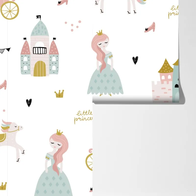 Fototapeta pastelowy wzór księżniczki do pokoju dziecięcego – Wallissimo® Fototapeta pastelowy wzór księżniczki do pokoju dziecięcego – Wallissimo®