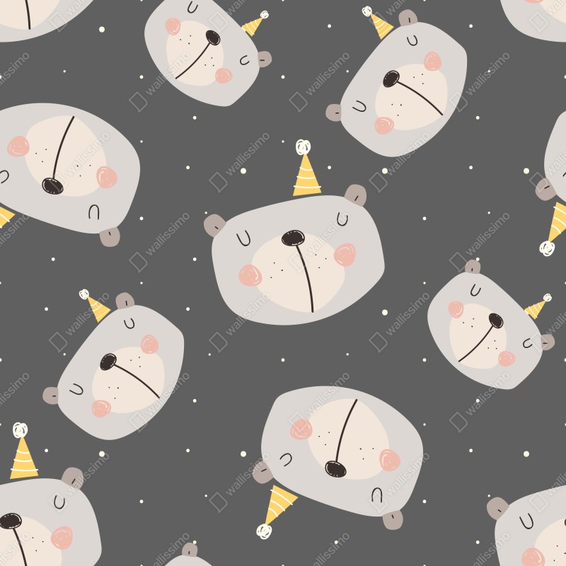 Fototapeta pastelowe śpiące misie wzór do pokoju dziecięcego – Wallissimo® Fototapeta pastelowe śpiące misie wzór do pokoju dziecięcego – Wallissimo®