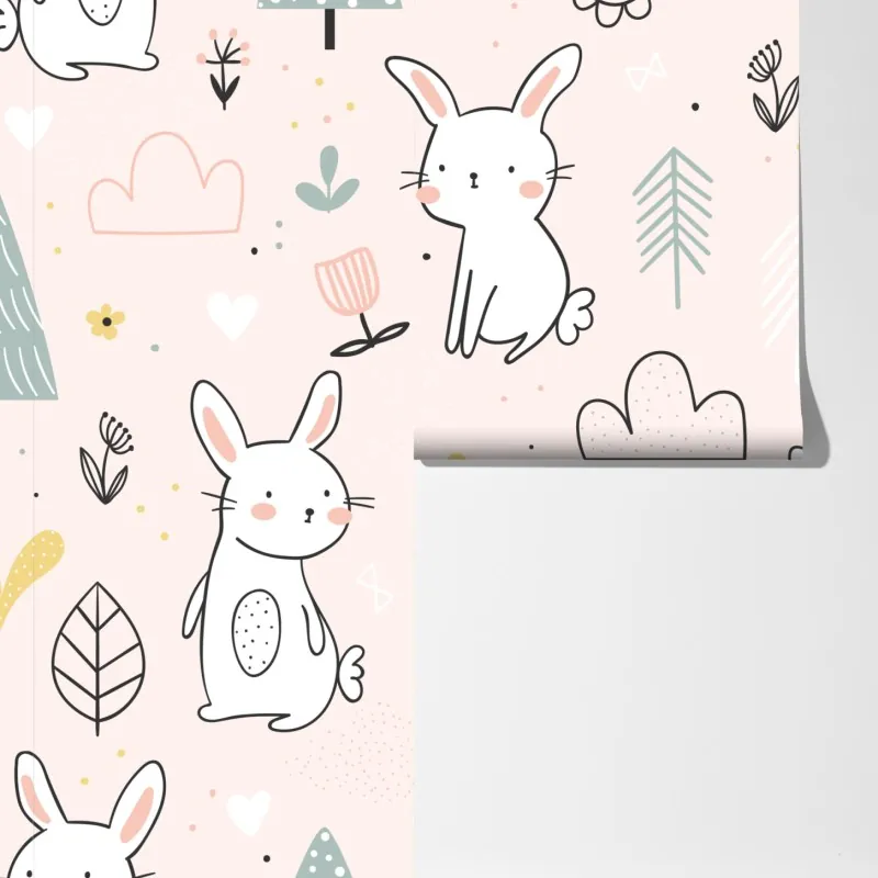 Fototapeta wesoły wzór z zajączkami do pokoju dziecięcego – Wallissimo® Fototapeta wesoły wzór z zajączkami do pokoju dziecięcego – Wallissimo®