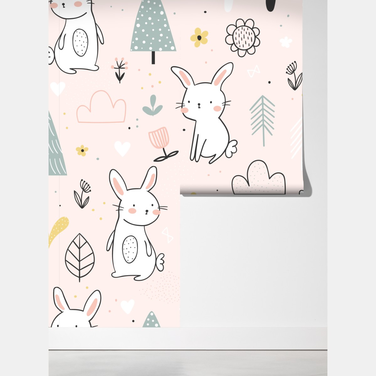 Fototapeta wesoły wzór z zajączkami do pokoju dziecięcego – Wallissimo® Fototapeta wesoły wzór z zajączkami do pokoju dziecięcego – Wallissimo®
