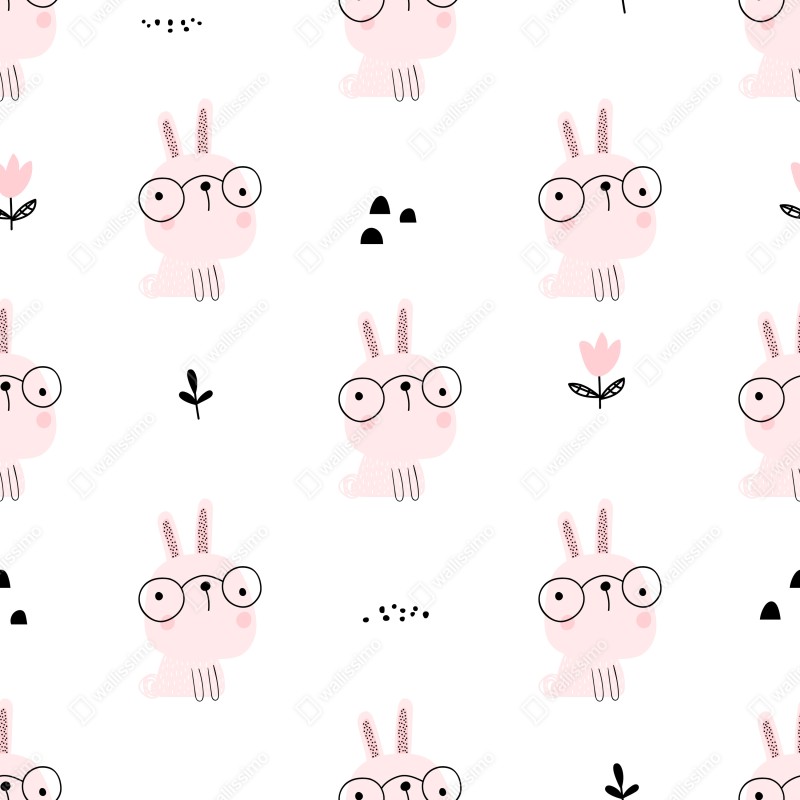 Fototapeta uroczy różowy wzór króliczka do pokoju dziecięcego – Wallissimo® Fototapeta uroczy różowy wzór króliczka do pokoju dziecięcego – Wallissimo®