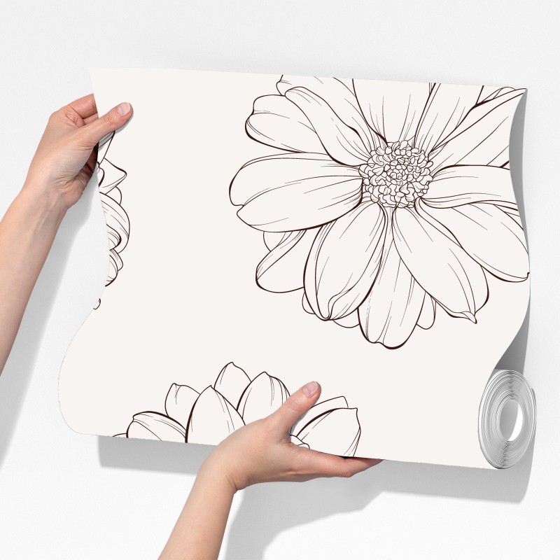 Fototapeta delikatny wzór kwiatowy w odcieniach beżu – Wallissimo® Fototapeta delikatny wzór kwiatowy w odcieniach beżu – Wallissimo®