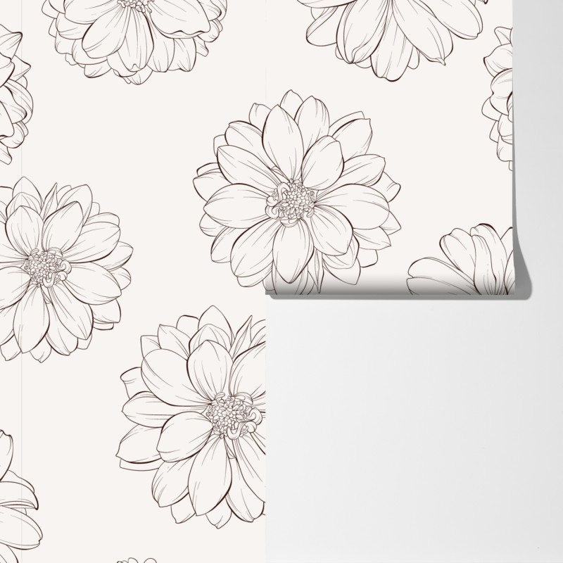 Fototapeta delikatny wzór kwiatowy w odcieniach beżu – Wallissimo® Fototapeta delikatny wzór kwiatowy w odcieniach beżu – Wallissimo®