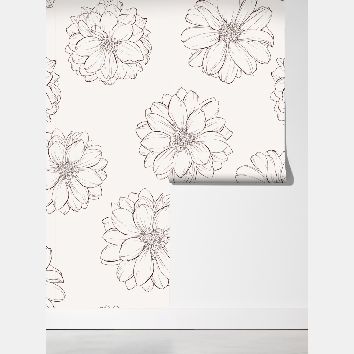 Fototapeta delikatny wzór kwiatowy w odcieniach beżu – Wallissimo® Fototapeta delikatny wzór kwiatowy w odcieniach beżu – Wallissimo®