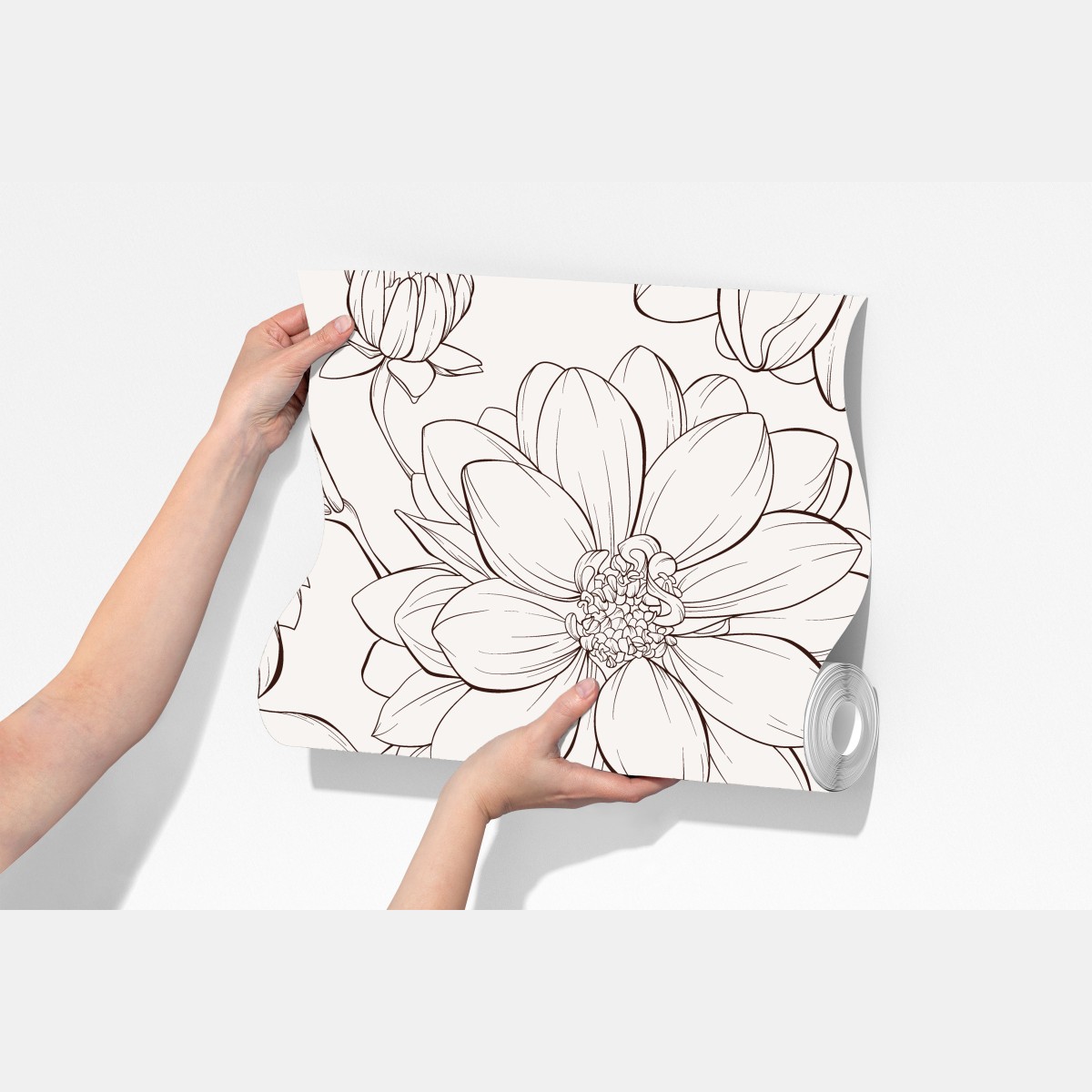 Fototapeta delikatny botaniczny rysunek kwiatowy – Wallissimo® Fototapeta delikatny botaniczny rysunek kwiatowy – Wallissimo®