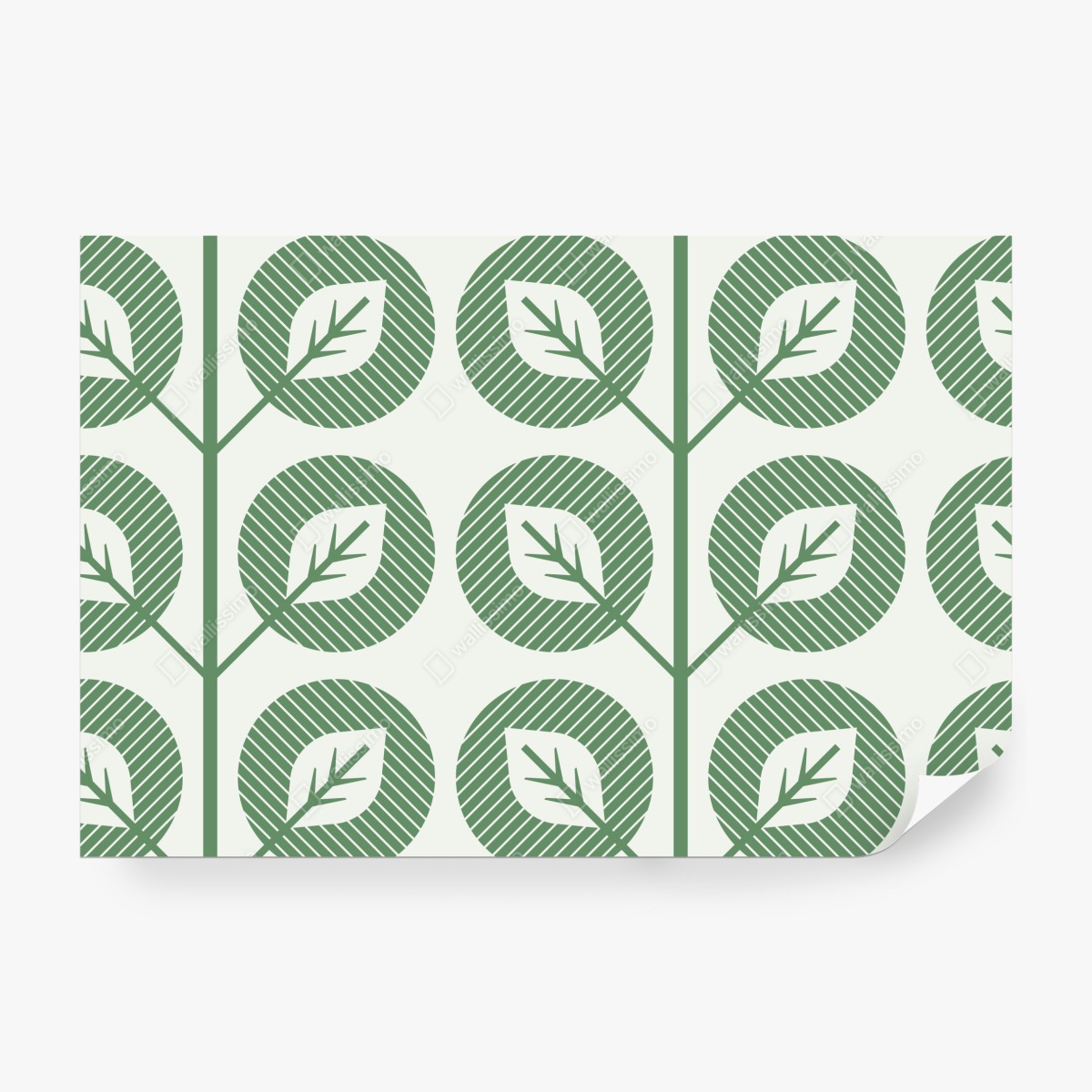 Fototapeta zielony geometryczny wzór liści – Wallissimo® Fototapeta zielony geometryczny wzór liści – Wallissimo®