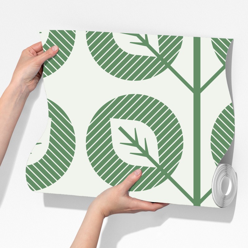 Fototapeta zielony geometryczny wzór liści – Wallissimo® Fototapeta zielony geometryczny wzór liści – Wallissimo®