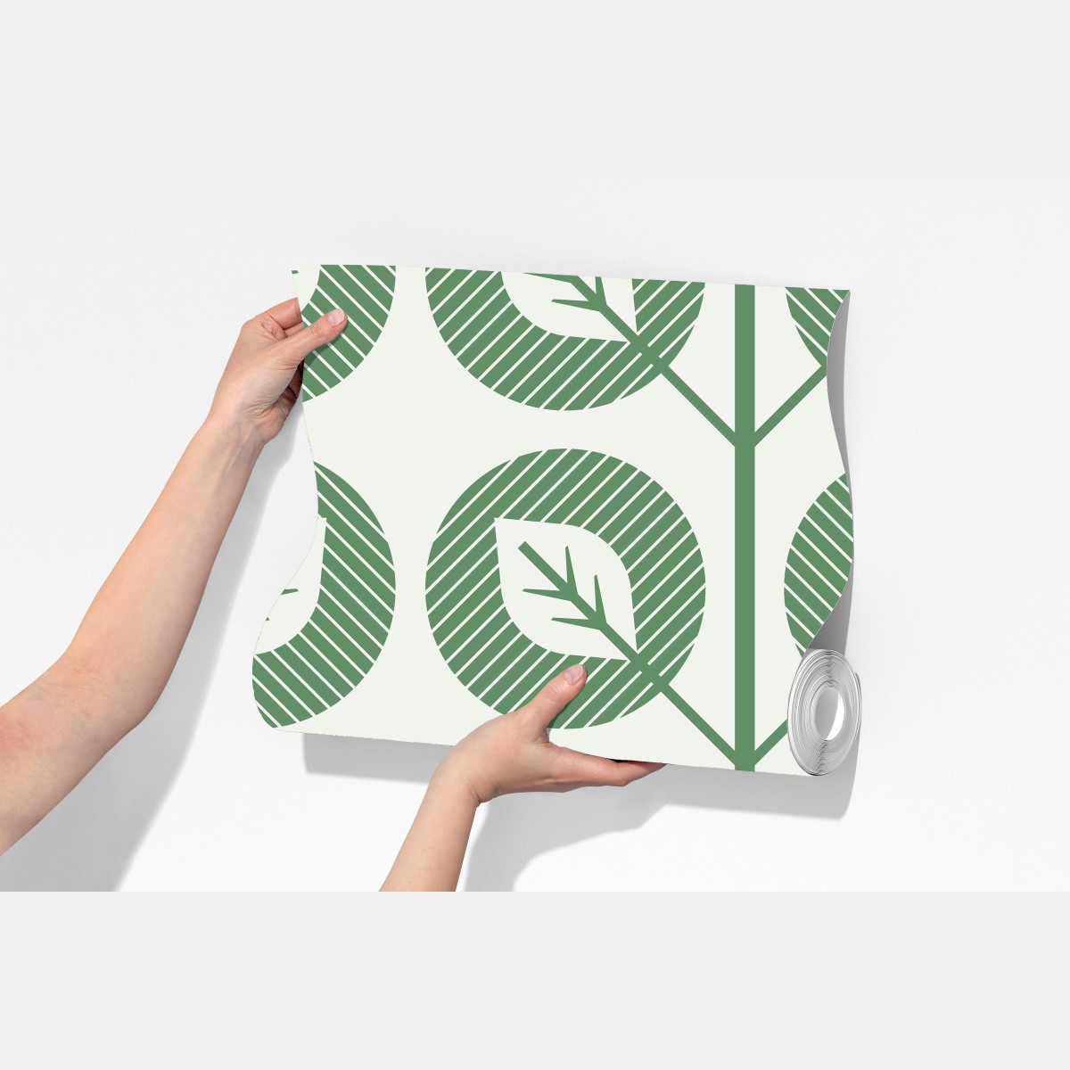 Fototapeta zielony geometryczny wzór liści – Wallissimo® Fototapeta zielony geometryczny wzór liści – Wallissimo®