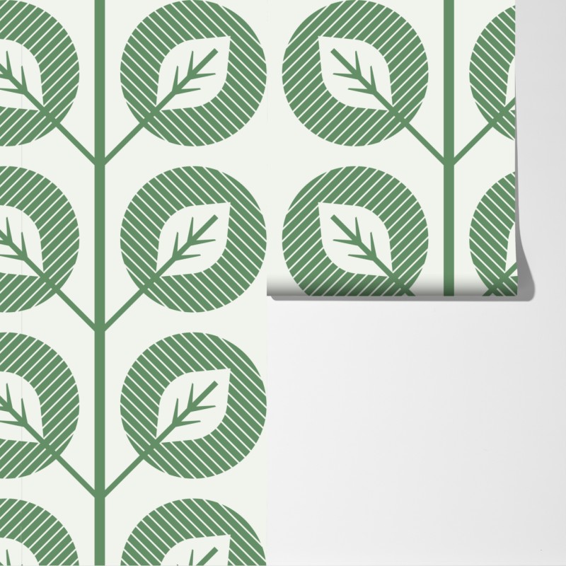 Fototapeta zielony geometryczny wzór liści – Wallissimo® Fototapeta zielony geometryczny wzór liści – Wallissimo®