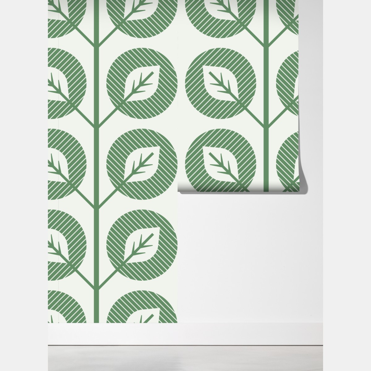 Fototapeta zielony geometryczny wzór liści – Wallissimo® Fototapeta zielony geometryczny wzór liści – Wallissimo®