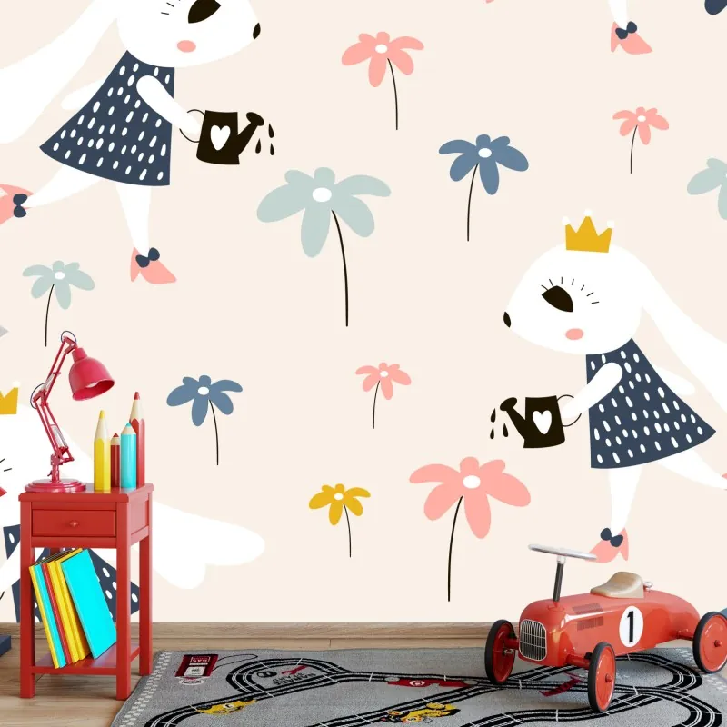 Fototapeta mała króliczka księżniczka wzór