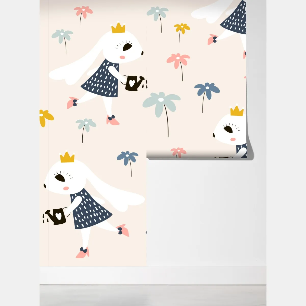 Fototapeta mała króliczka księżniczka wzór – Wallissimo® Fototapeta mała króliczka księżniczka wzór – Wallissimo®