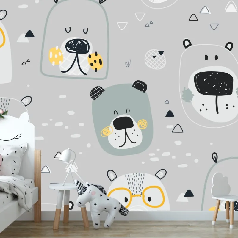 Fototapeta wzór z zabawnymi misiami do pokoju dziecięcego – Wallissimo® Fototapeta wzór z zabawnymi misiami do pokoju dziecięcego – Wallissimo®
