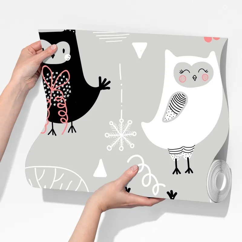 Fototapeta skandynawski wzór z sówkami do pokoju dziecięcego – Wallissimo® Fototapeta skandynawski wzór z sówkami do pokoju dziecięcego – Wallissimo®