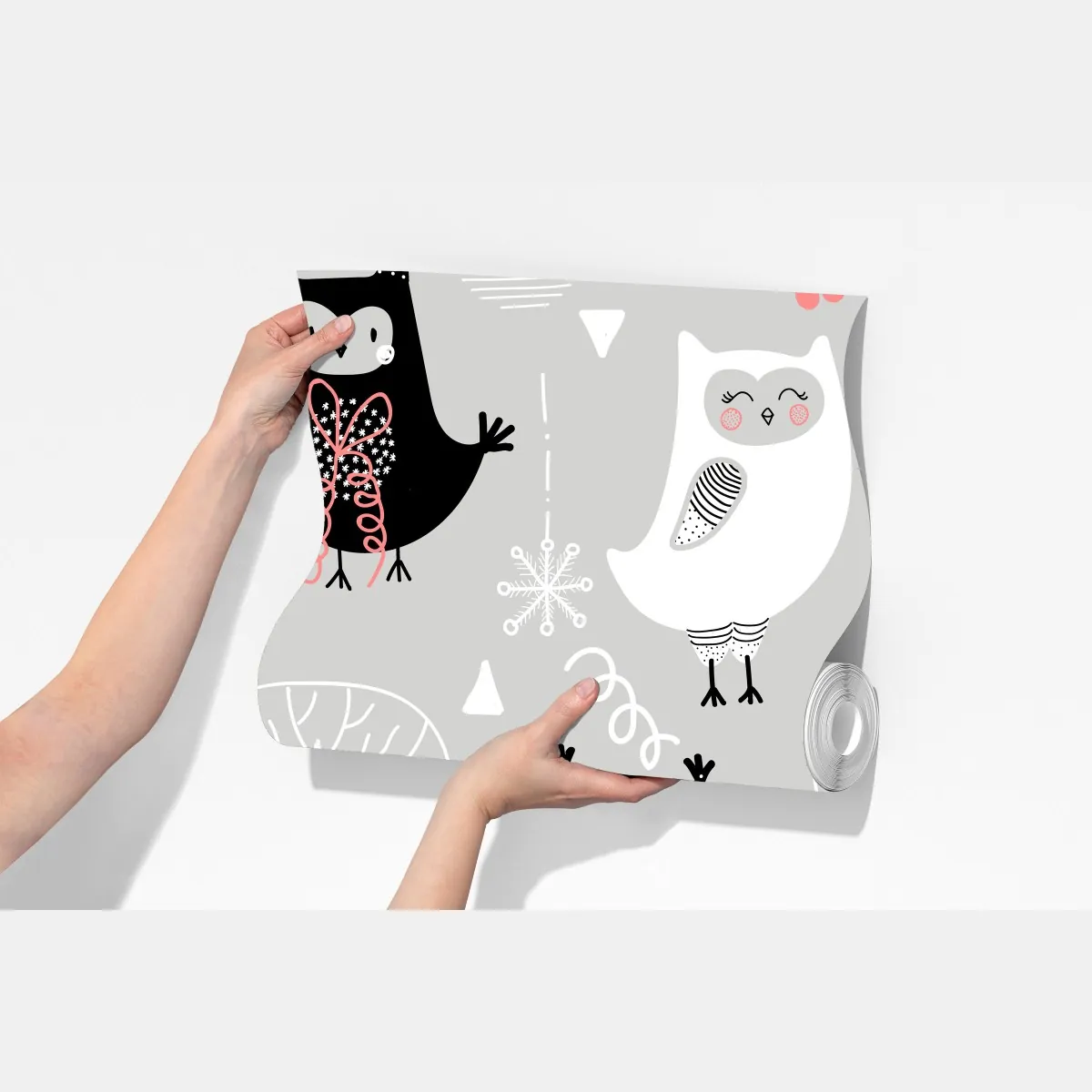 Fototapeta skandynawski wzór z sówkami do pokoju dziecięcego – Wallissimo® Fototapeta skandynawski wzór z sówkami do pokoju dziecięcego – Wallissimo®