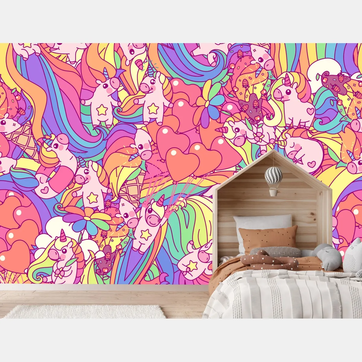 Fototapeta pastelowy wzór z jednorożcami – Wallissimo® Fototapeta pastelowy wzór z jednorożcami – Wallissimo®