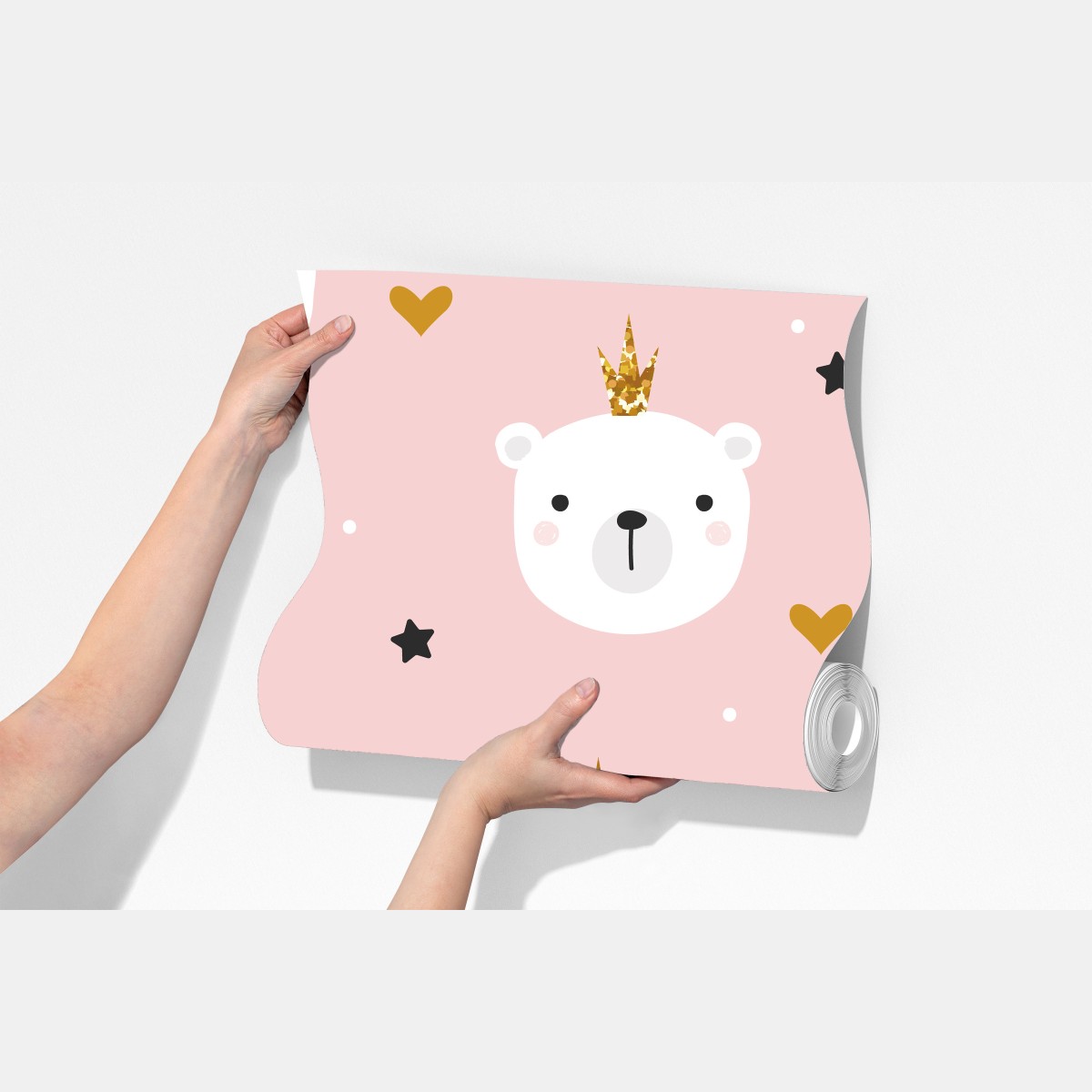 Fototapeta słodki wzór z niedźwiedziami w koronach do pokoju dziecka – Wallissimo® Fototapeta słodki wzór z niedźwiedziami w koronach do pokoju dziecka – Wallissimo®