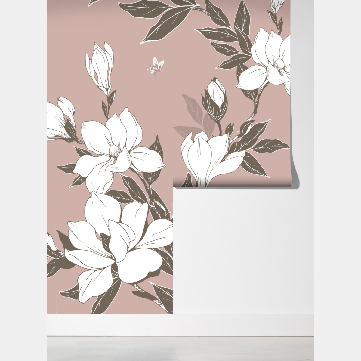 Fototapeta delikatny wzór z magnoliami – Wallissimo® Fototapeta delikatny wzór z magnoliami – Wallissimo®