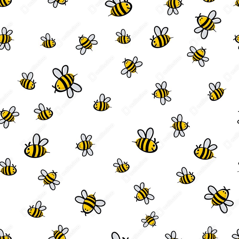 Fototapeta wesoły wzór z pszczołami do pokoju dziecięcego – Wallissimo® Fototapeta wesoły wzór z pszczołami do pokoju dziecięcego – Wallissimo®