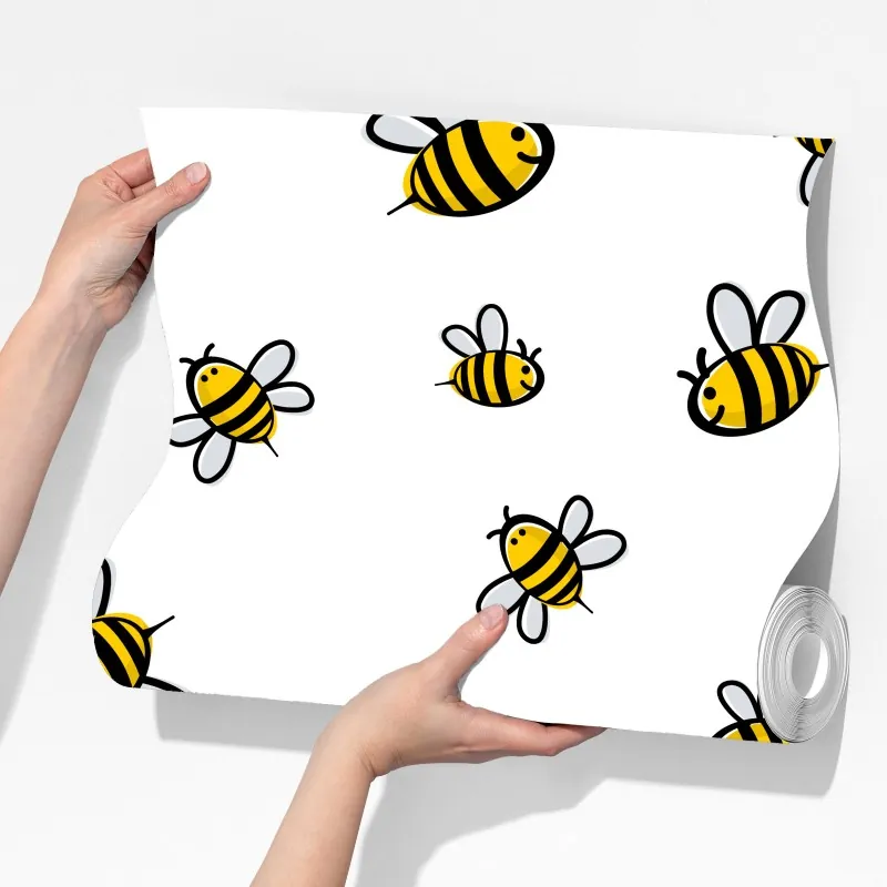 Fototapeta wesoły wzór z pszczołami do pokoju dziecięcego – Wallissimo® Fototapeta wesoły wzór z pszczołami do pokoju dziecięcego – Wallissimo®