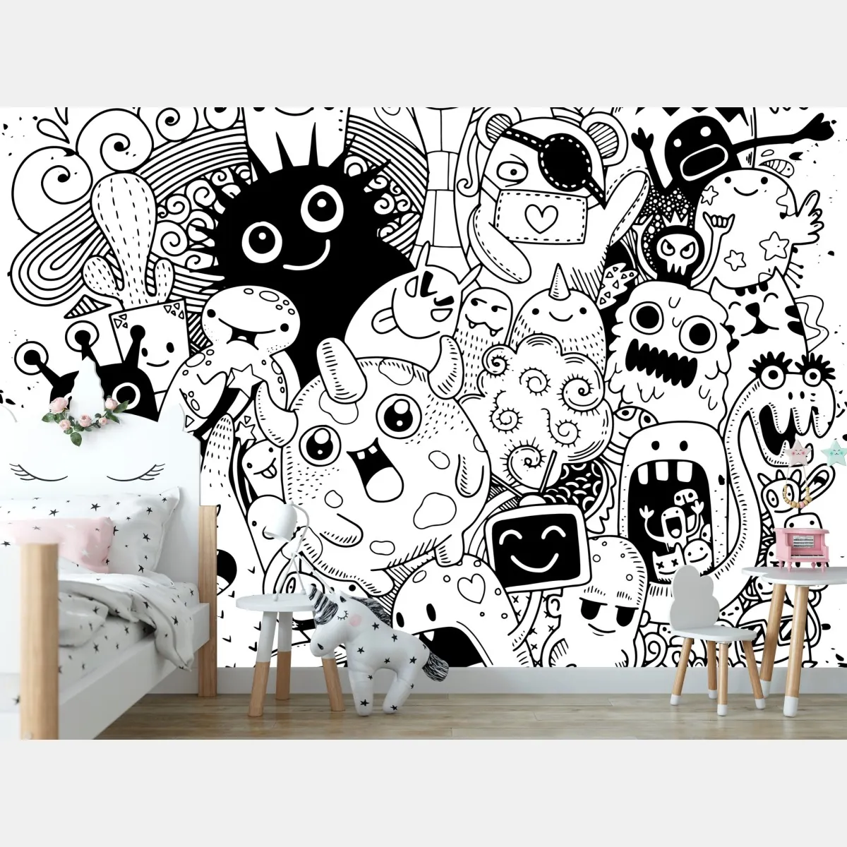 Fototapeta zabawny rysunek z potworami – Wallissimo® Fototapeta zabawny rysunek z potworami – Wallissimo®