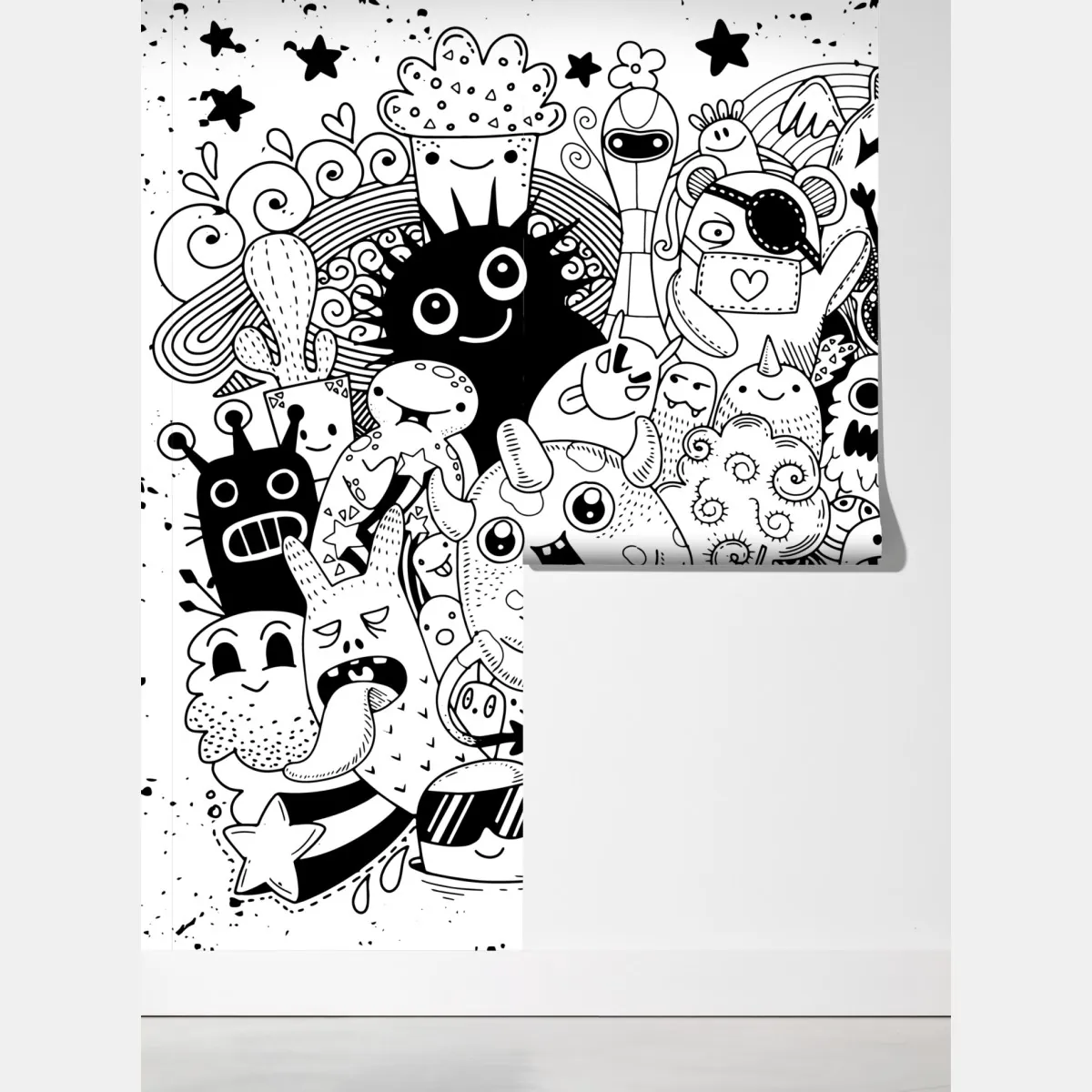 Fototapeta zabawny rysunek z potworami – Wallissimo® Fototapeta zabawny rysunek z potworami – Wallissimo®