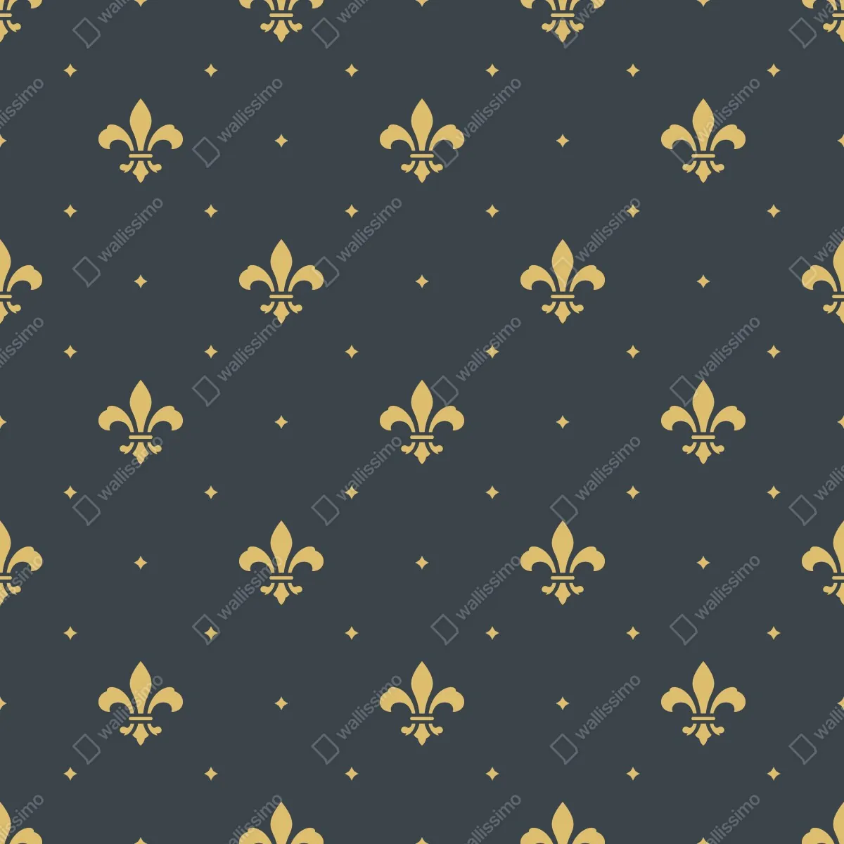 Fototapeta złoty wzór lilii na ciemnym tle – Wallissimo® Fototapeta złoty wzór lilii na ciemnym tle – Wallissimo®