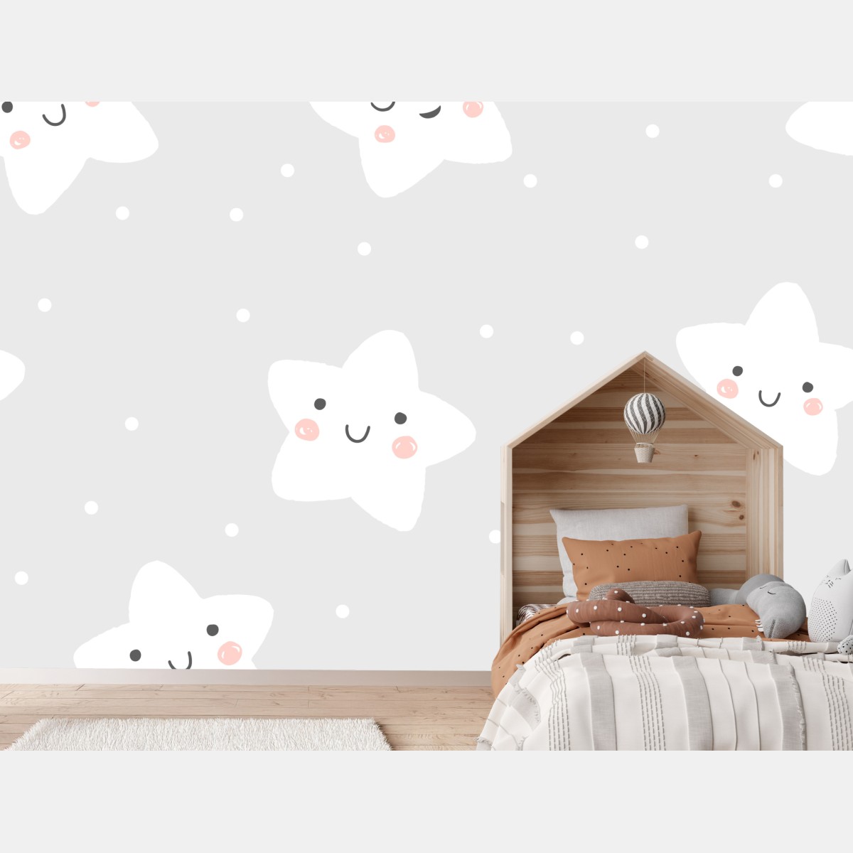 Wall mural cute smiling stars nursery pattern