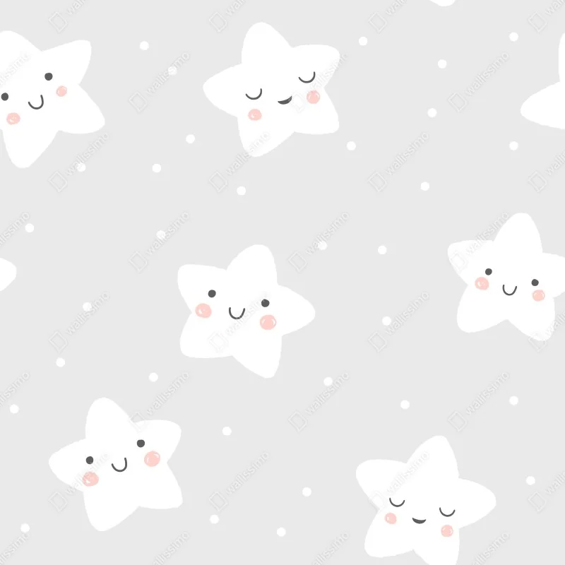 Fototapeta urocze uśmiechnięte gwiazdki do pokoju dziecięcego – Wallissimo® Fototapeta urocze uśmiechnięte gwiazdki do pokoju dziecięcego – Wallissimo®