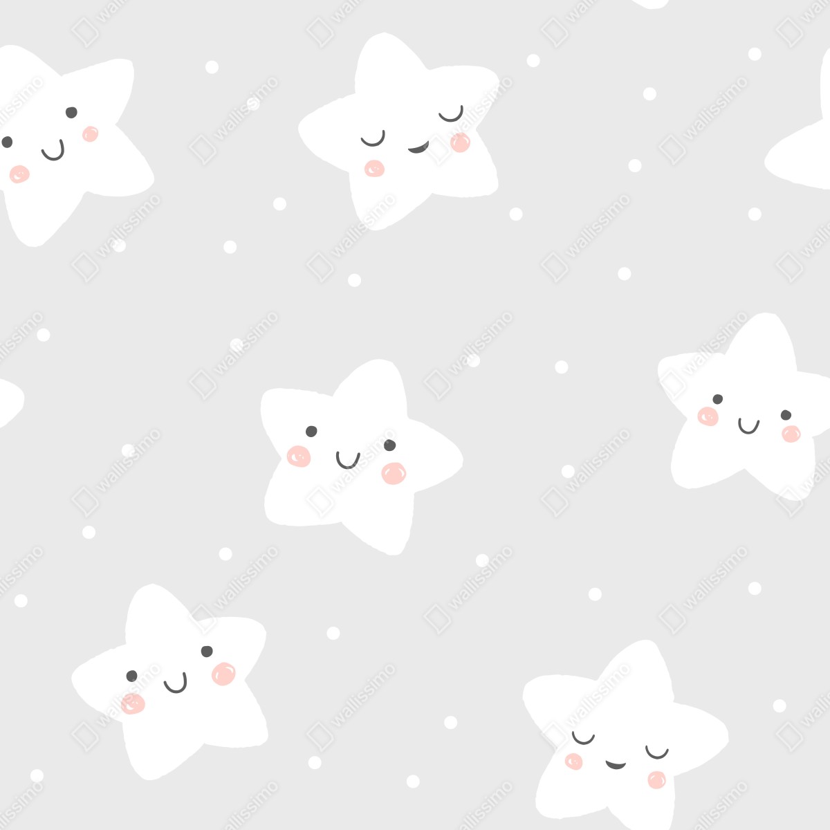 Fototapeta urocze uśmiechnięte gwiazdki do pokoju dziecięcego – Wallissimo® Fototapeta urocze uśmiechnięte gwiazdki do pokoju dziecięcego – Wallissimo®