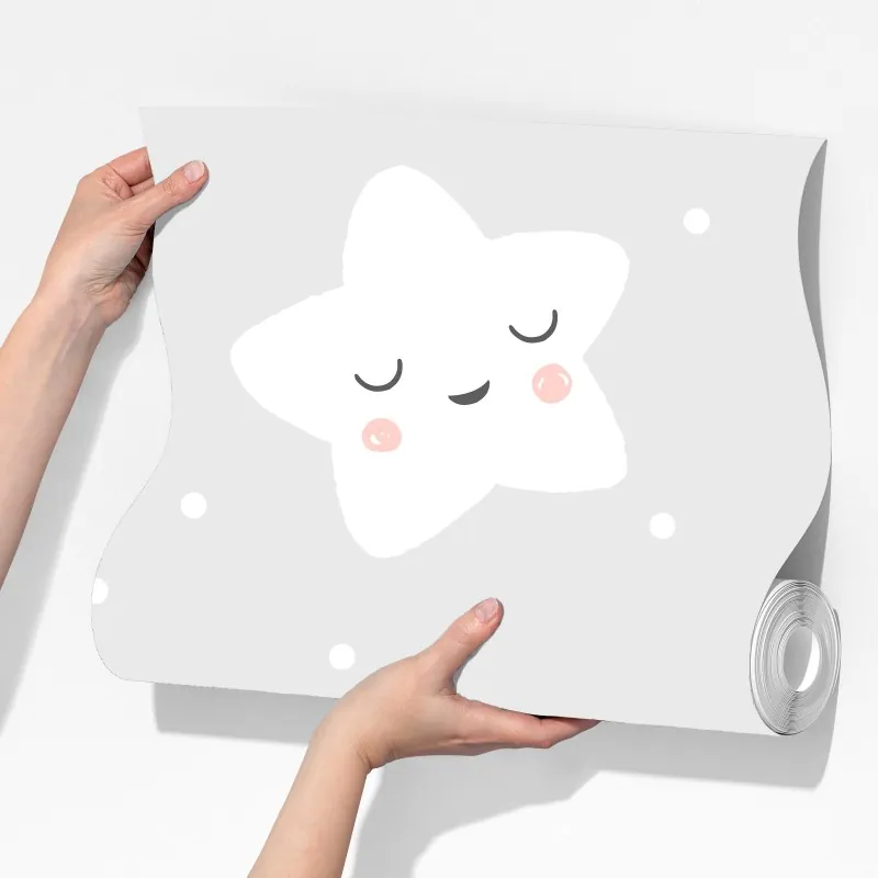 Fototapeta urocze uśmiechnięte gwiazdki do pokoju dziecięcego – Wallissimo® Fototapeta urocze uśmiechnięte gwiazdki do pokoju dziecięcego – Wallissimo®