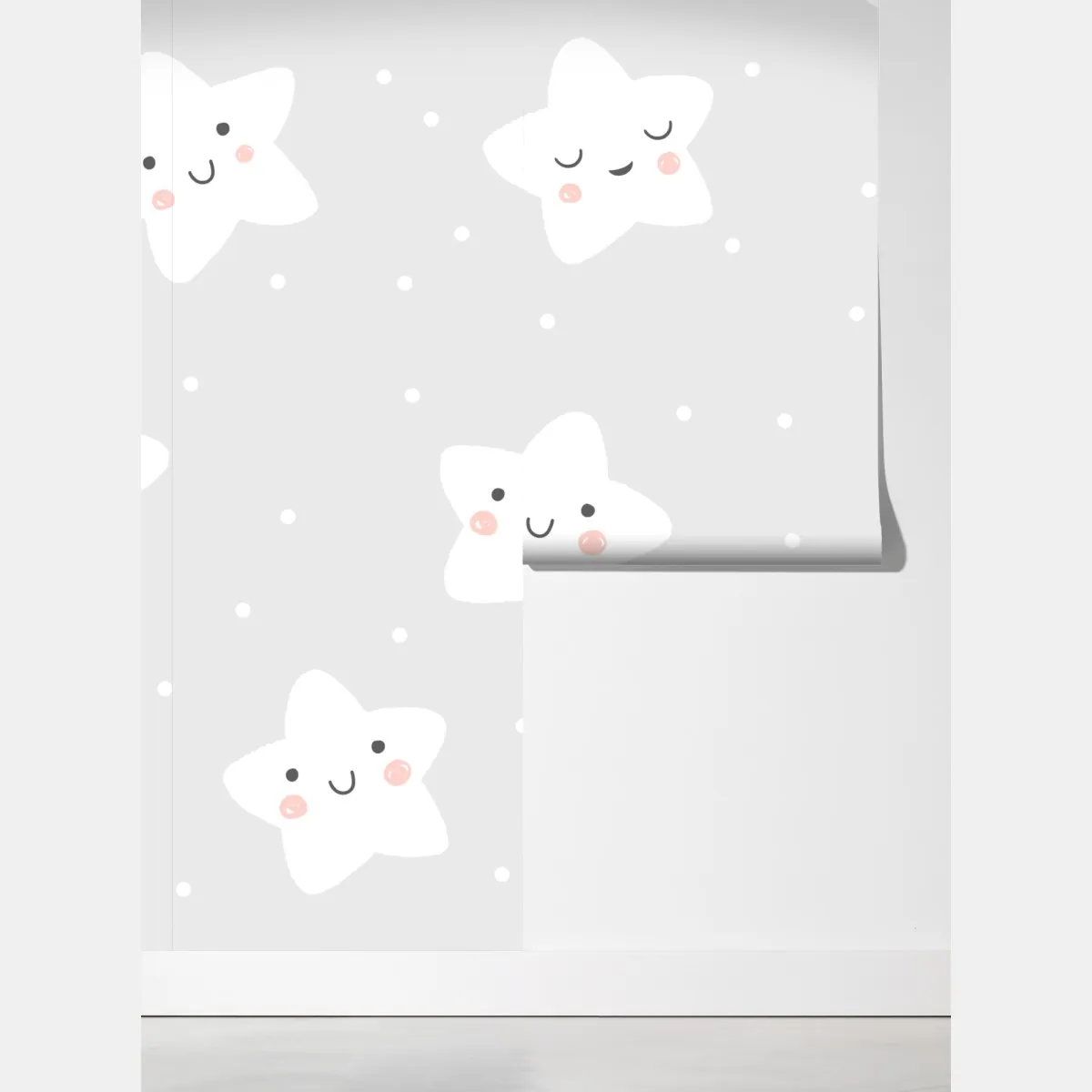 Fototapeta urocze uśmiechnięte gwiazdki do pokoju dziecięcego – Wallissimo® Fototapeta urocze uśmiechnięte gwiazdki do pokoju dziecięcego – Wallissimo®