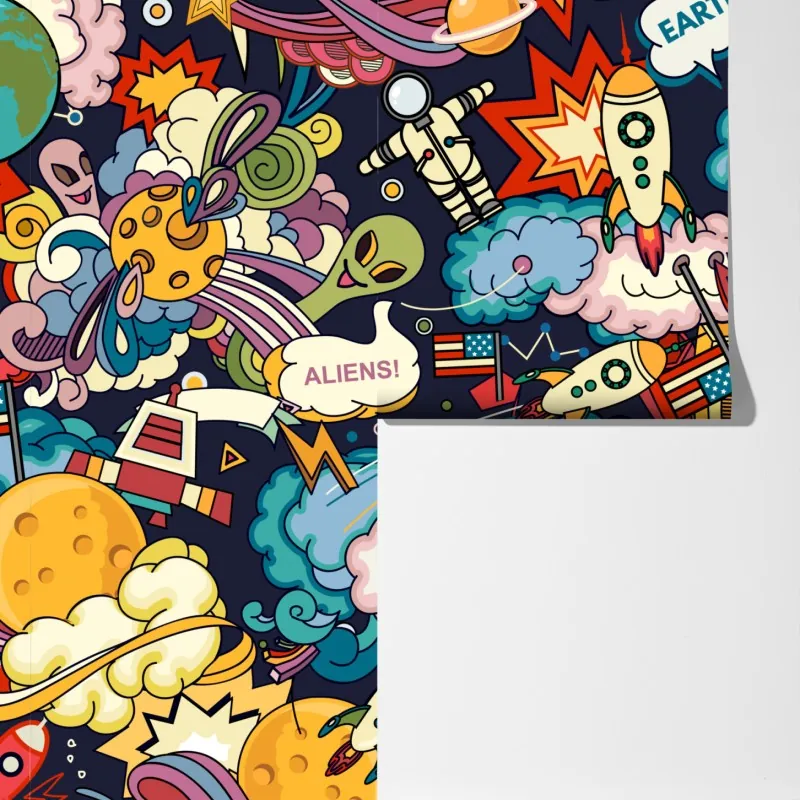 Fototapeta kolorowy kosmiczny kolaż – Wallissimo® Fototapeta kolorowy kosmiczny kolaż – Wallissimo®