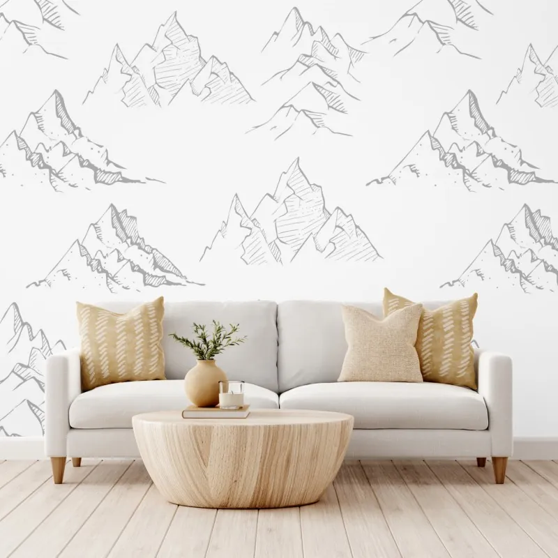 Fototapeta ręcznie rysowany wzór górski