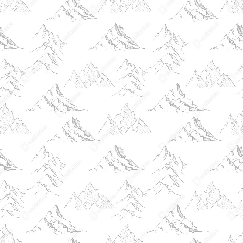 Fototapeta ręcznie rysowany wzór górski – Wallissimo® Fototapeta ręcznie rysowany wzór górski – Wallissimo®