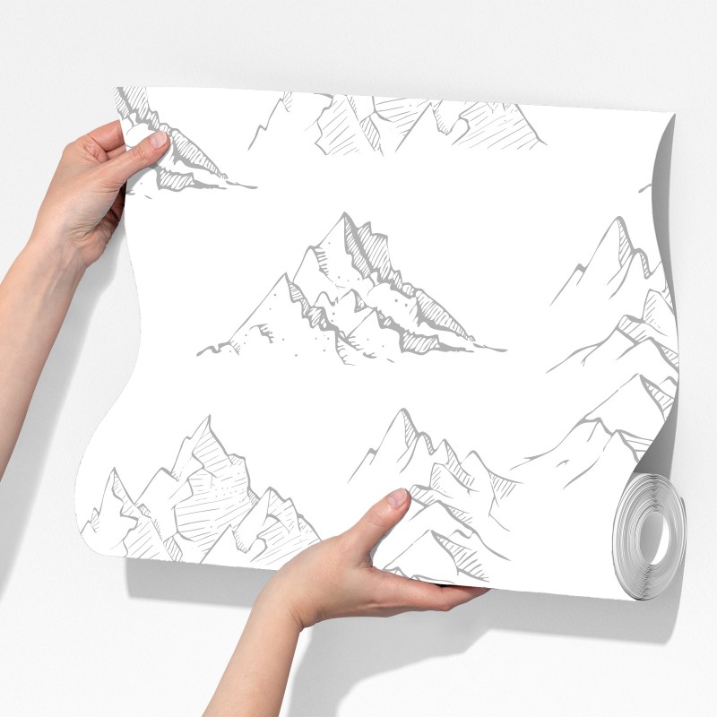 Fototapeta ręcznie rysowany wzór górski – Wallissimo® Fototapeta ręcznie rysowany wzór górski – Wallissimo®