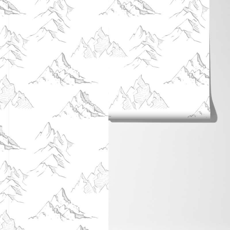 Fototapeta ręcznie rysowany wzór górski – Wallissimo® Fototapeta ręcznie rysowany wzór górski – Wallissimo®