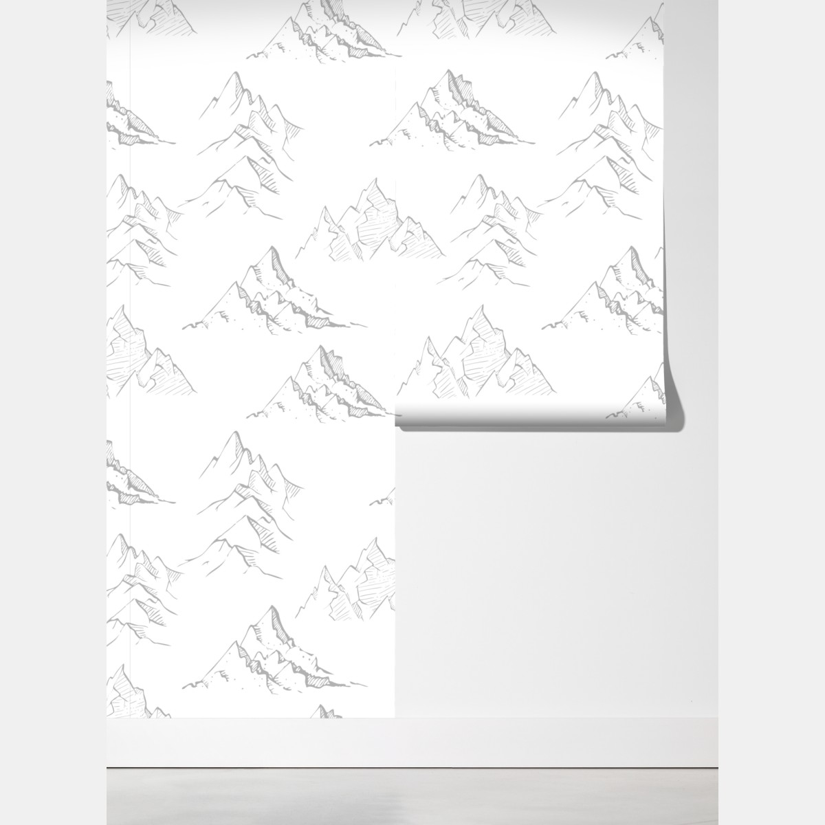 Fototapeta ręcznie rysowany wzór górski – Wallissimo® Fototapeta ręcznie rysowany wzór górski – Wallissimo®