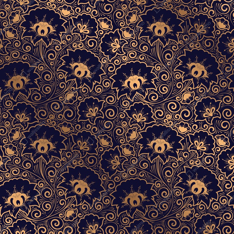 Fototapeta luksusowy złoty wzór kwiatowy na ciemnym tle – Wallissimo® Fototapeta luksusowy złoty wzór kwiatowy na ciemnym tle – Wallissimo®