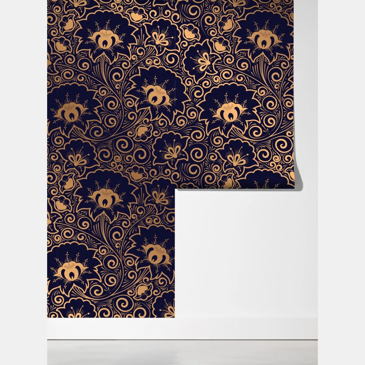 Fototapeta luksusowy złoty wzór kwiatowy na ciemnym tle – Wallissimo® Fototapeta luksusowy złoty wzór kwiatowy na ciemnym tle – Wallissimo®