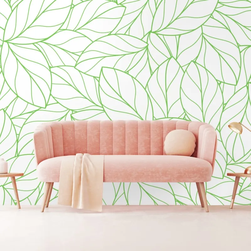 Fototapeta zielony wzór liści