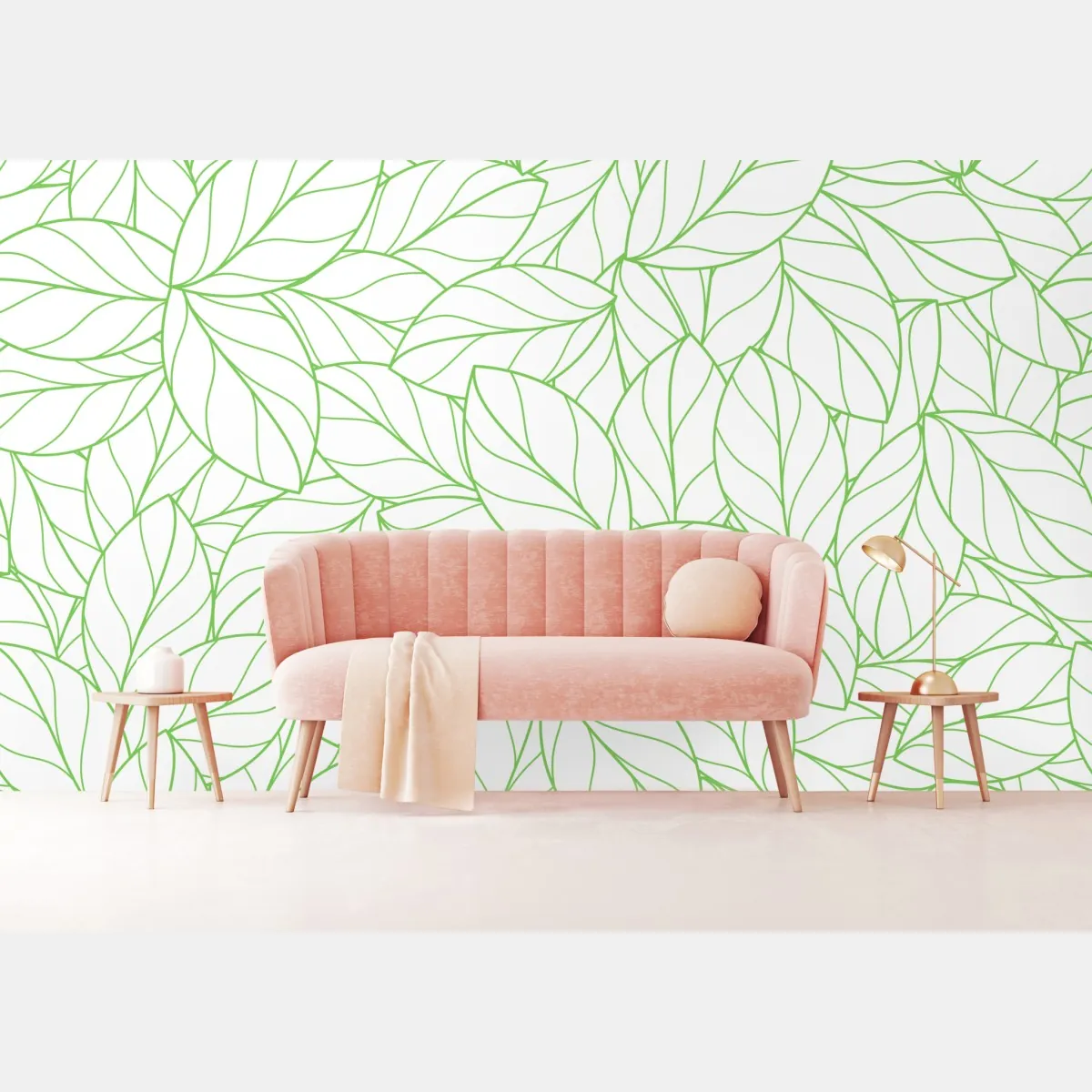 Fototapeta zielony wzór liści – Wallissimo® Fototapeta zielony wzór liści – Wallissimo®